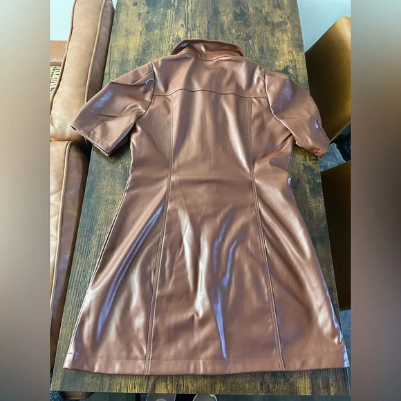 Noisy May Pushy PU Brown dress - Picture 13 of 14